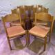 Suite de 6 chaises en bois vintage empilables