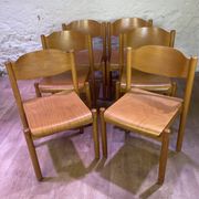 Set of 6 stackable vintage wooden chairs
