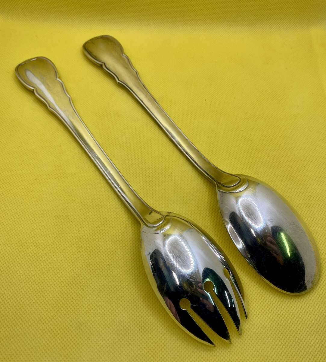Boulenger silver-plated metal salad servers