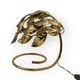 Hollywood regency set of 2 brass leaves table lamps, Bottega Gadda Italy, 1970s