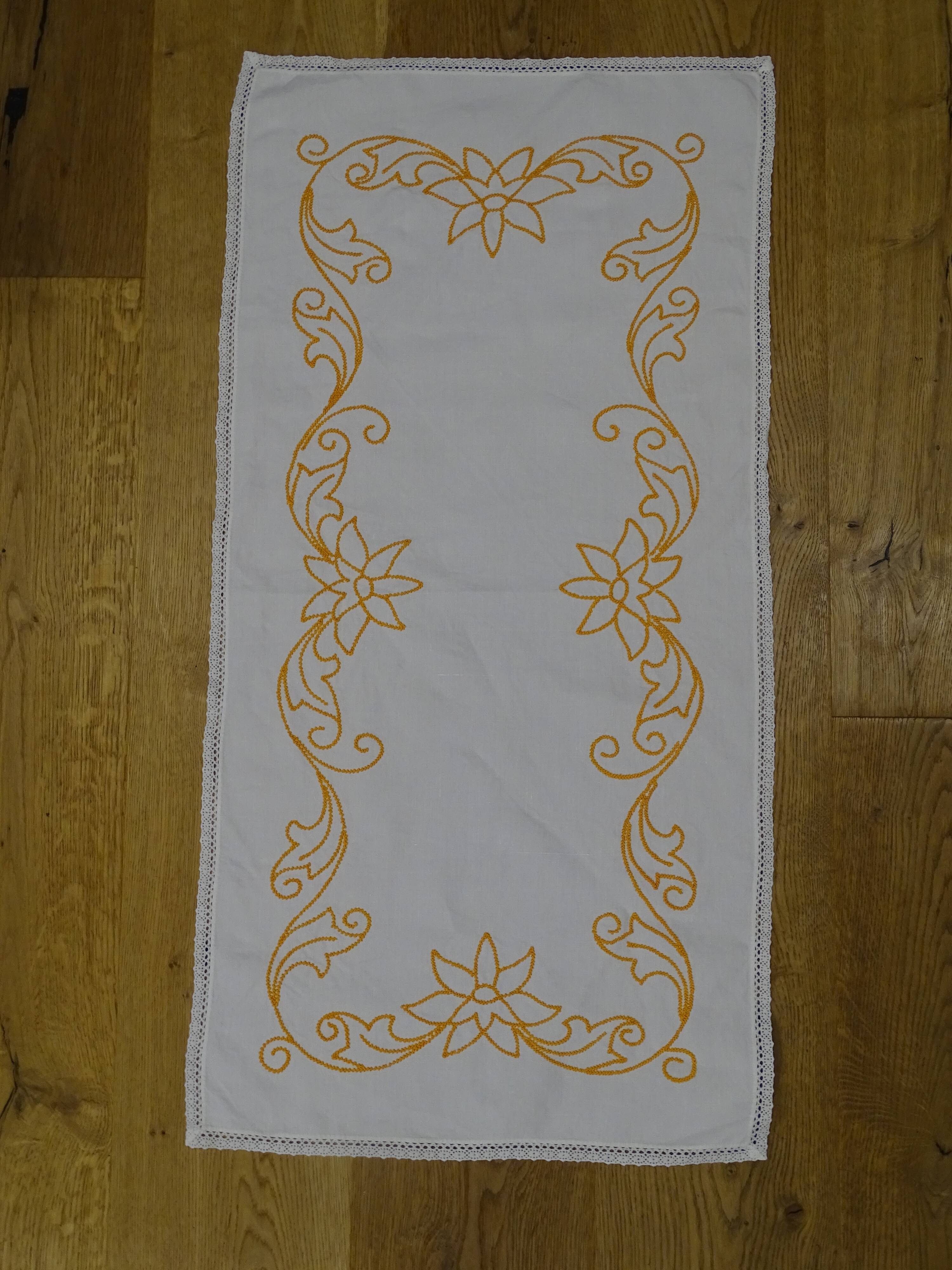 Doily or table path or center of table embroidered around 1970