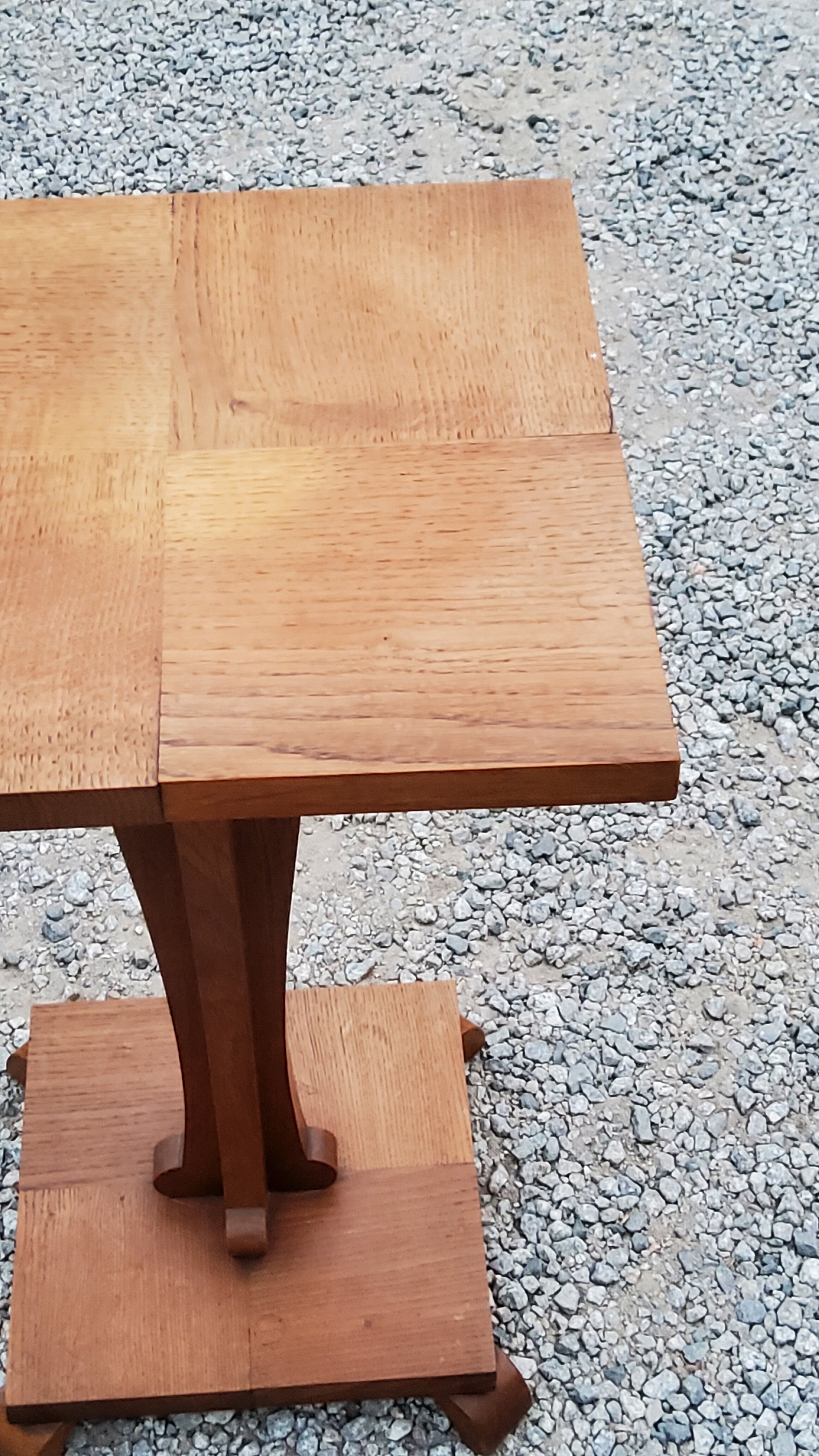 Side table pedestal table of the 50s in solid oak
