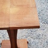 Side table pedestal table of the 50s in solid oak