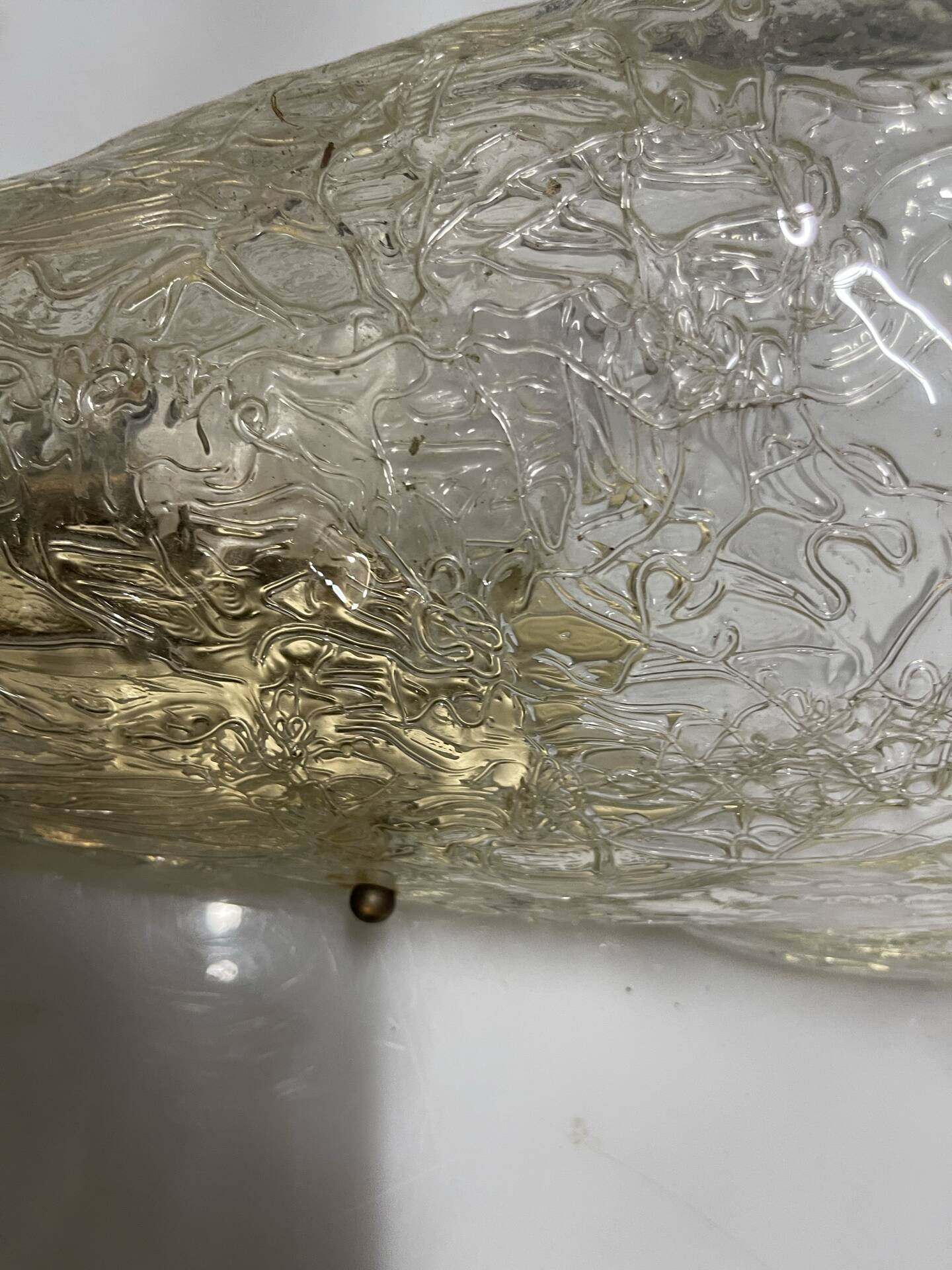 Large Single a Murano Glass Ice Sconce