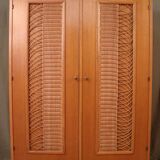 Wood and rattan cabinet