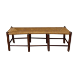 Rustic wood and straw bench