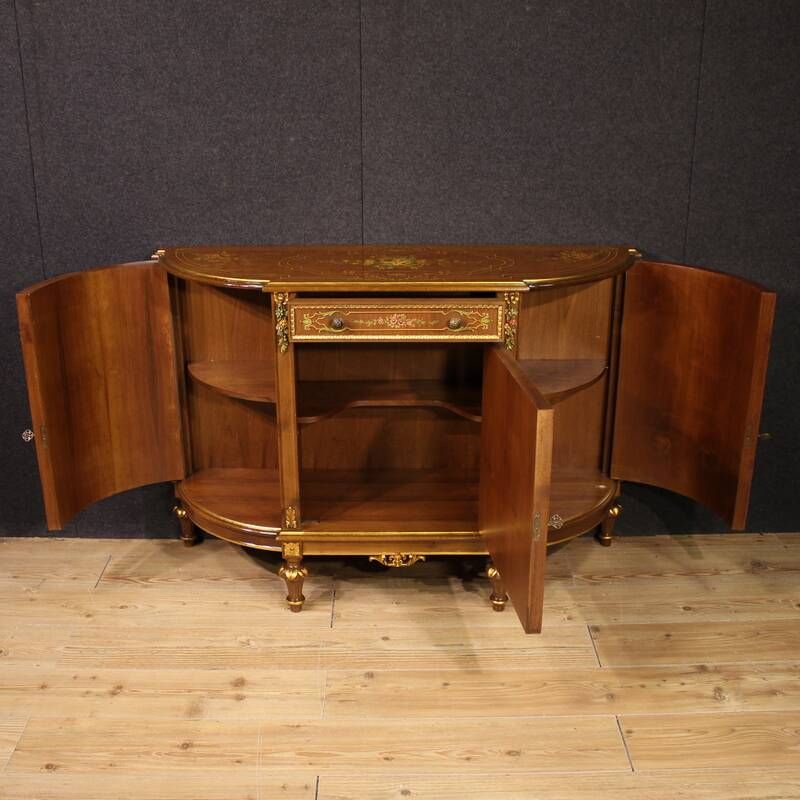Buffet en bois peint et doré italien du 20e siècle