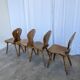 Set of 4 Vintage Tyrolean Heart Cutout Wooden Dining Chairs
