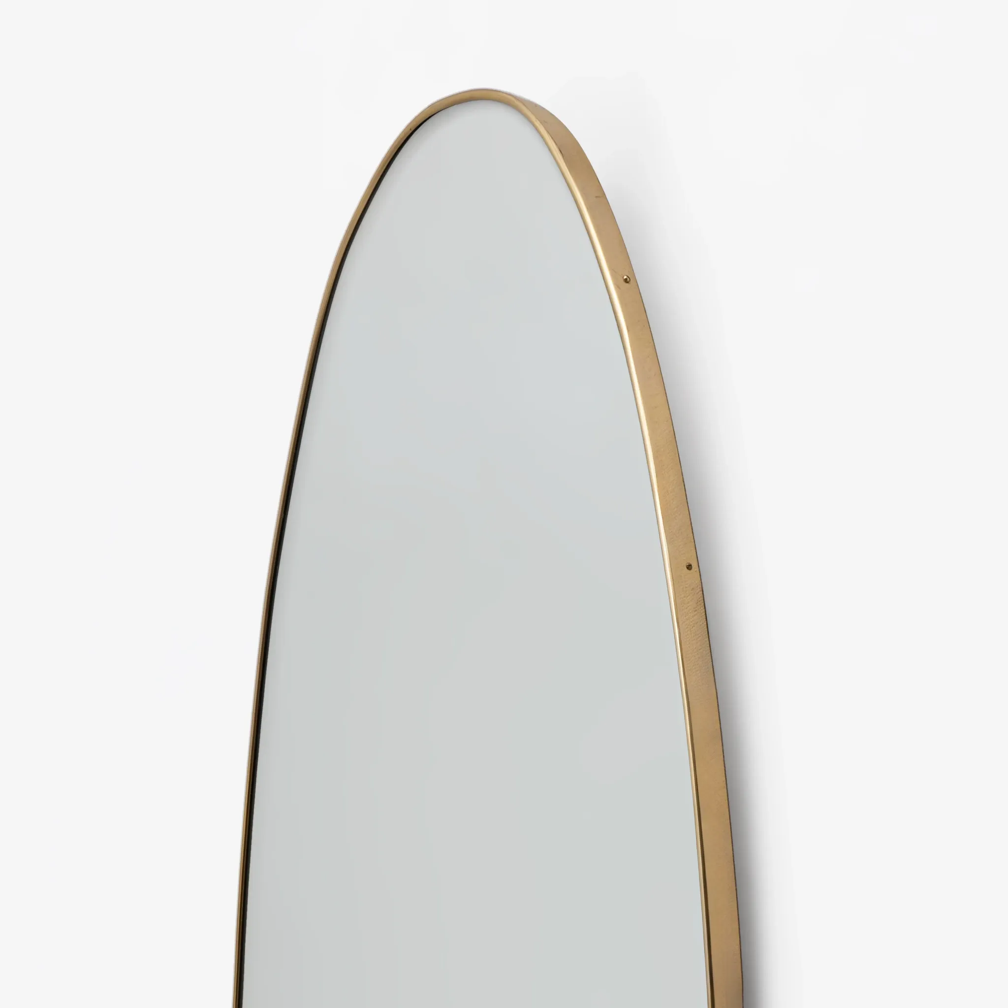 Attributed Gio Ponti Mid-century Modern Italian Brass Big Wall Mirror, 1950