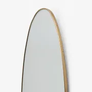 Attributed Gio Ponti Mid-century Modern Italian Brass Big Wall Mirror, 1950