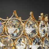 Golden brass chandelier, Sciolari design by Palwa, Germany, 1970s