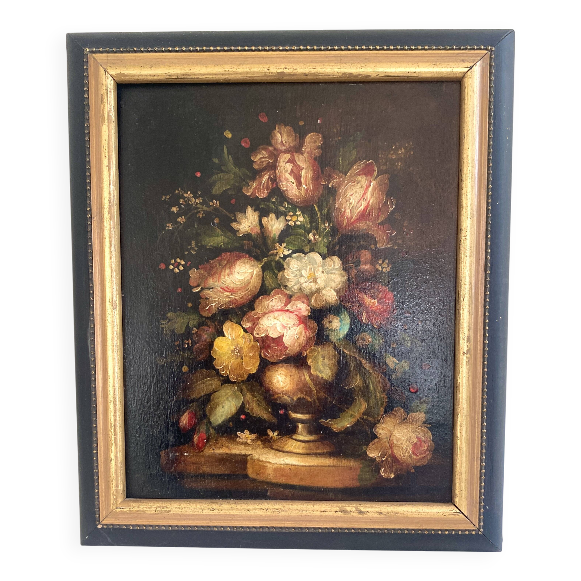 Still life oil on wood panel
