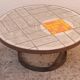 Round ceramic and steel coffee table