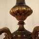 French Vintage Heavy Bronze/Brass 5 Light Empire Style Chandelier 3990