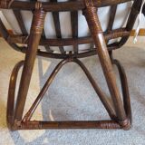 Rare-Vintage - Set of two rattan and bamboo armchairs - reclining armchairs - 80s