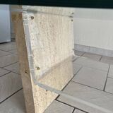 Glass and travertine coffee table from the 70s