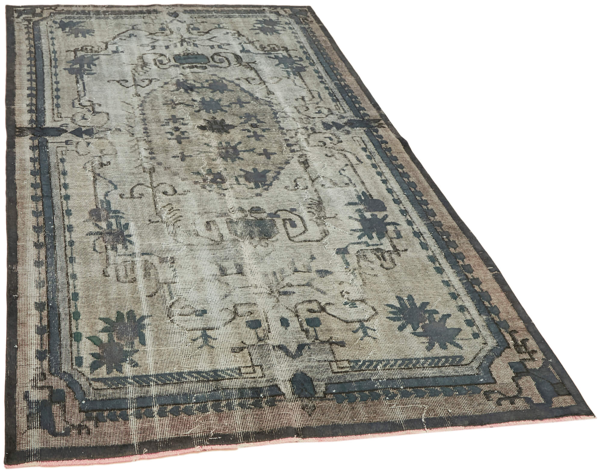 Hand-Knotted Vintage Anatolian 1980s 175 cm x 282 cm Grey Rug