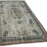Hand-Knotted Vintage Anatolian 1980s 175 cm x 282 cm Grey Rug