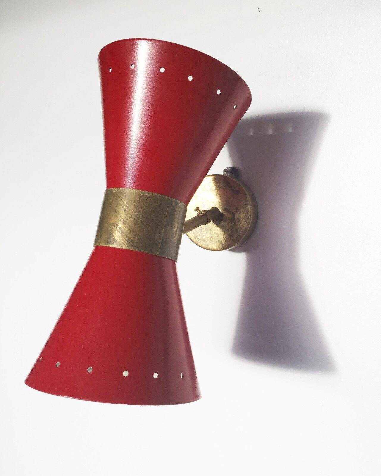 Pair of diabolo wall lights, 1950