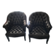 Two Chesterfield armchairs