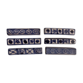 6 wears blue ceramic knives Robert Picault 1960 Vallauris