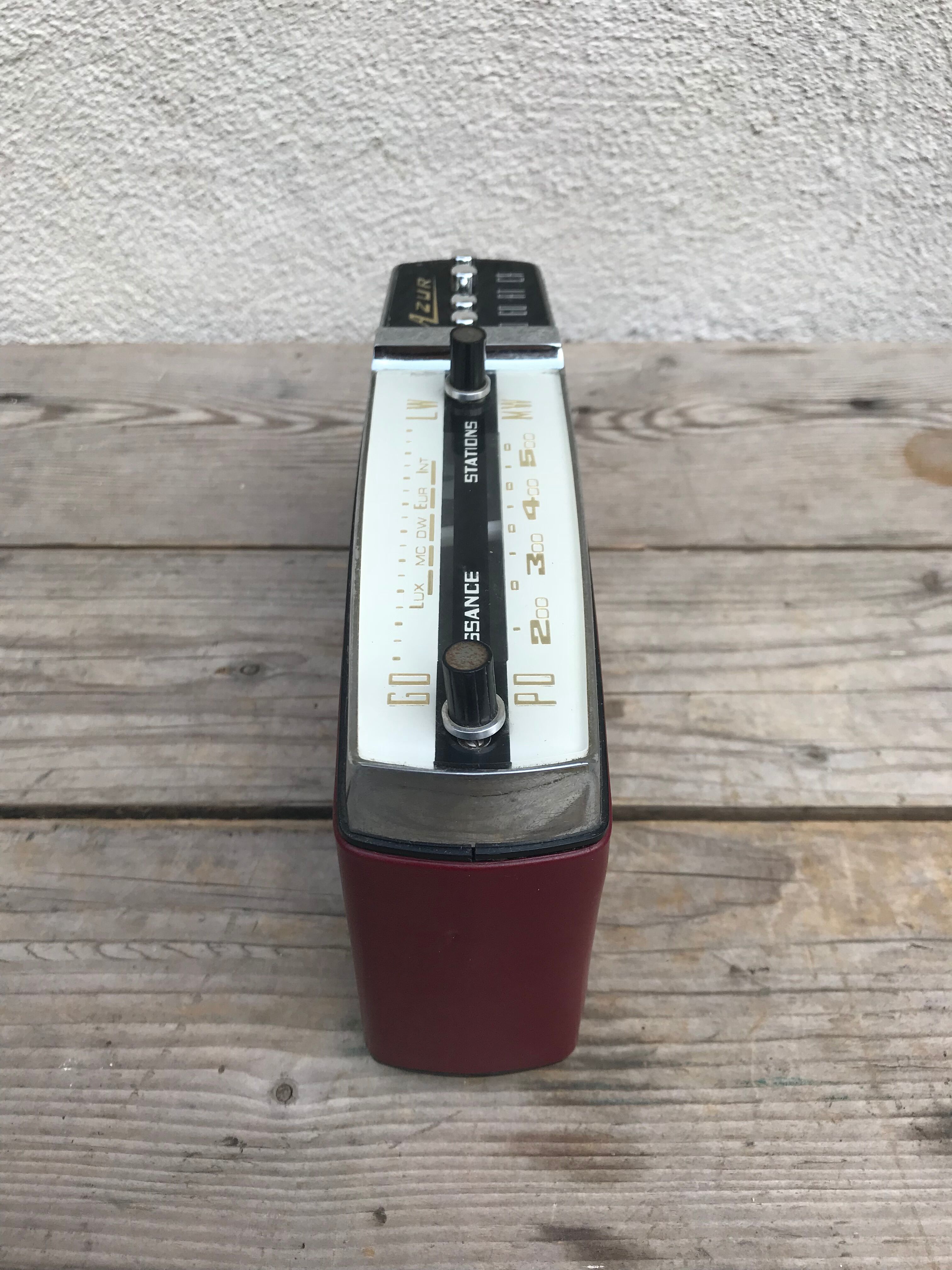 Former radio portable ondax blue leather red