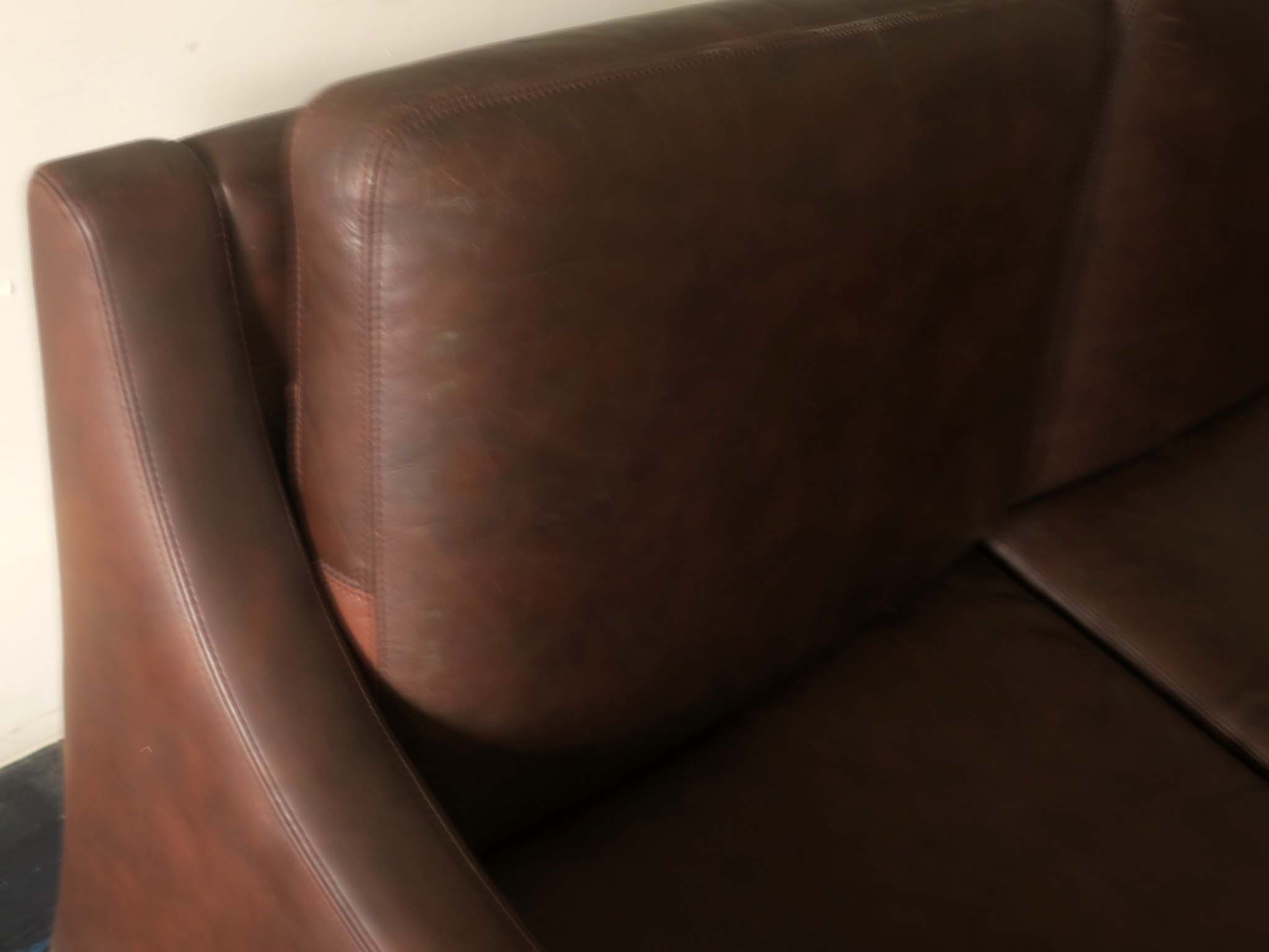 Mid-century danish 3seater sofa in dark brown leather