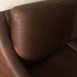 Mid-century danish 3seater sofa in dark brown leather
