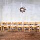 Series of 7 vintage Scandinavian bohemian wooden children's chairs