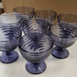 Set of 4 ARC Vintage Swirl Glass Dessert Cups
