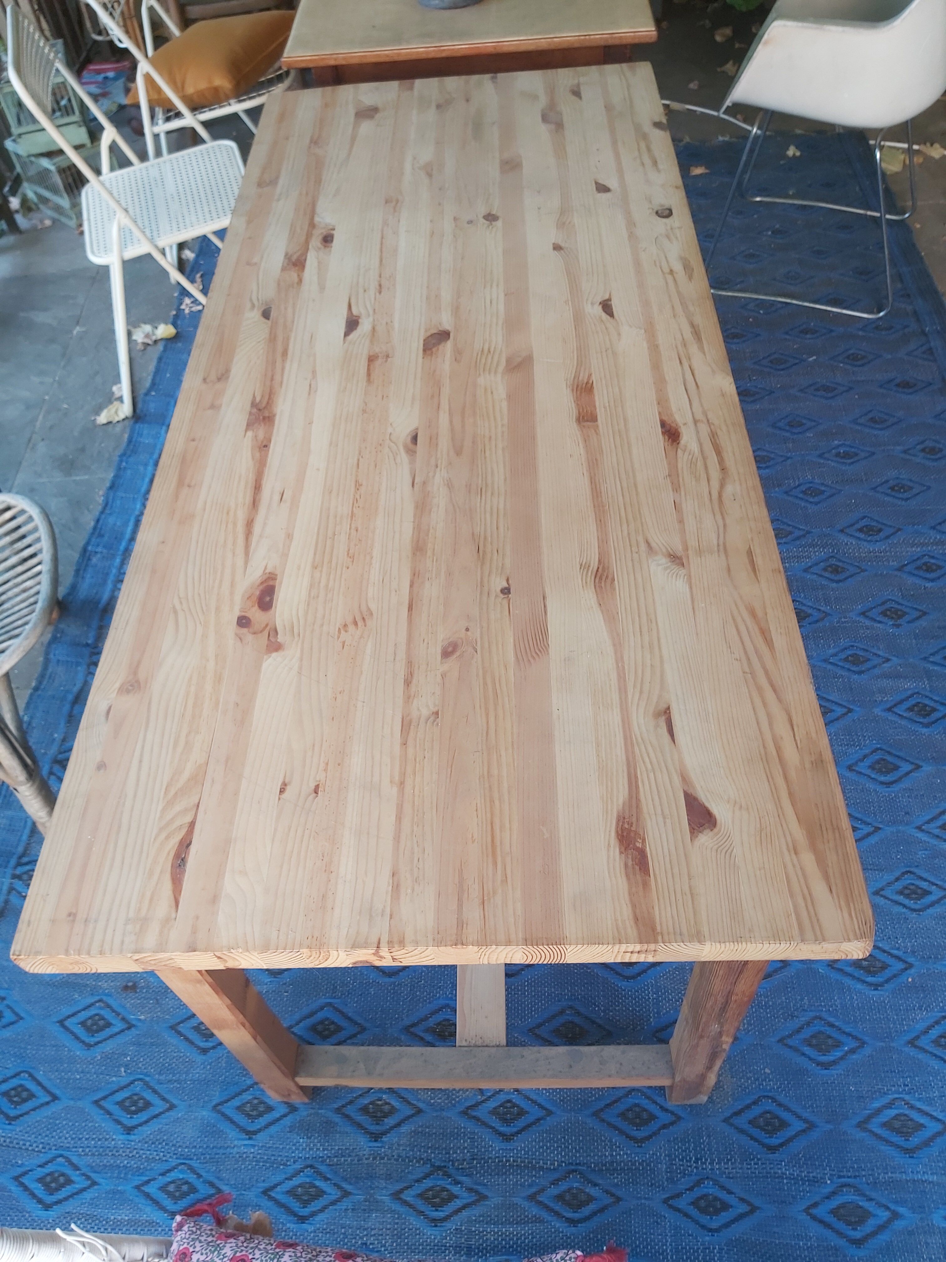 Vintage pine convent table