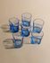 Six Blue Glass Tumblers by Pitti Studio - Vintage Italian Mid-Century Arched Glassware
