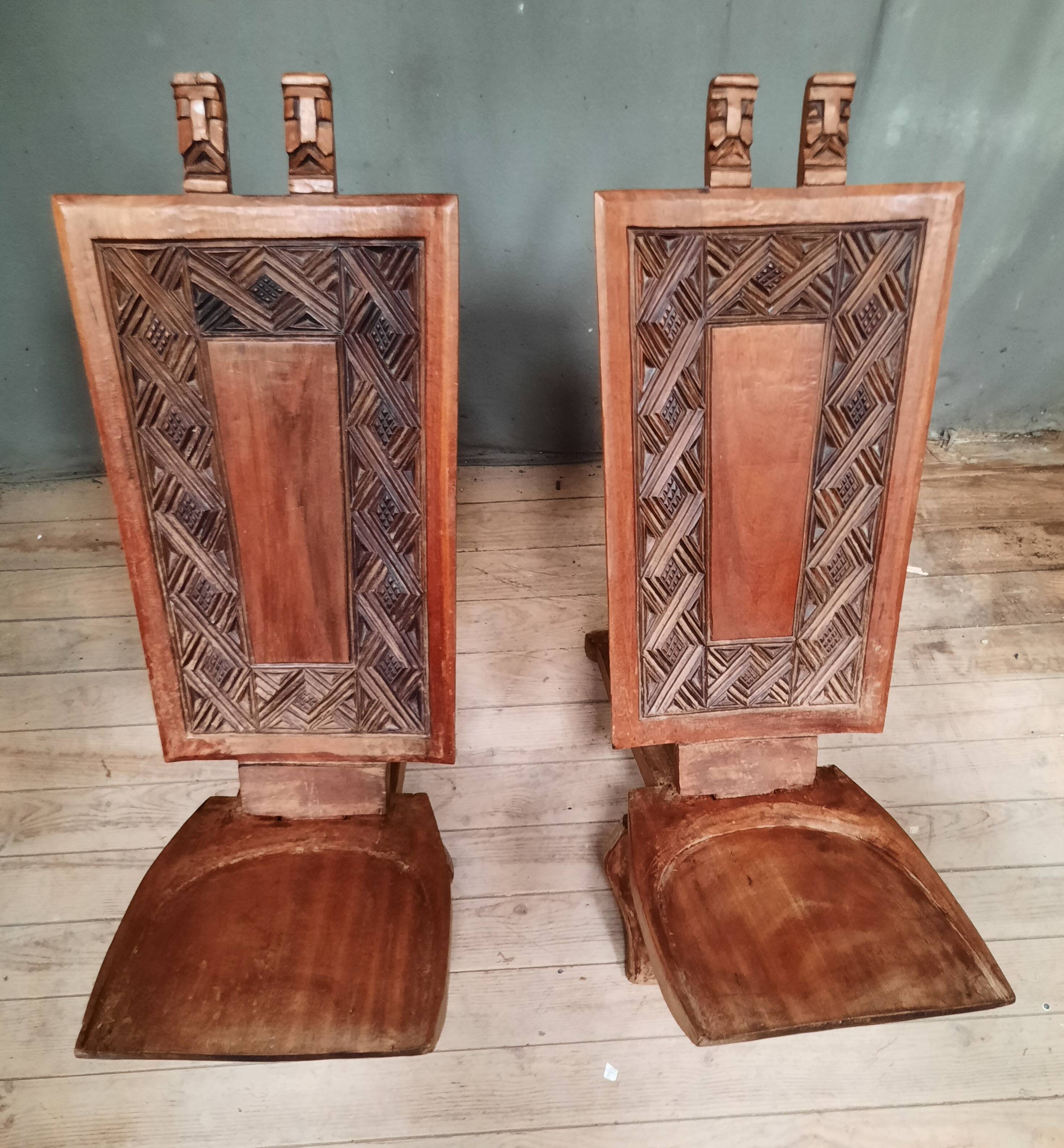 Pair of African seats