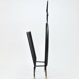 Mid-century cat-shaped magazine or record holder, iron, Italy, 1950s.