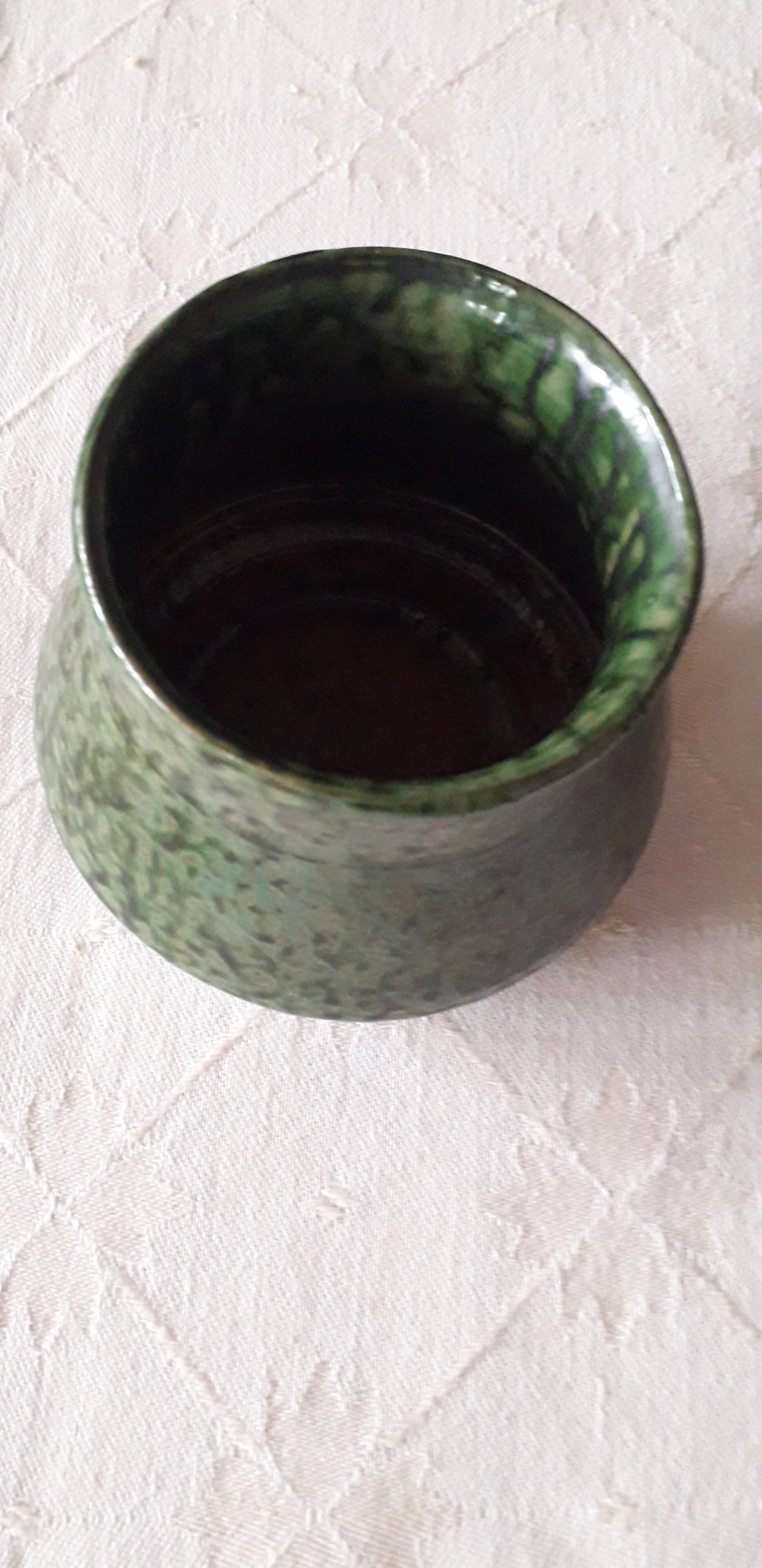 Vintage glazed terracotta vase