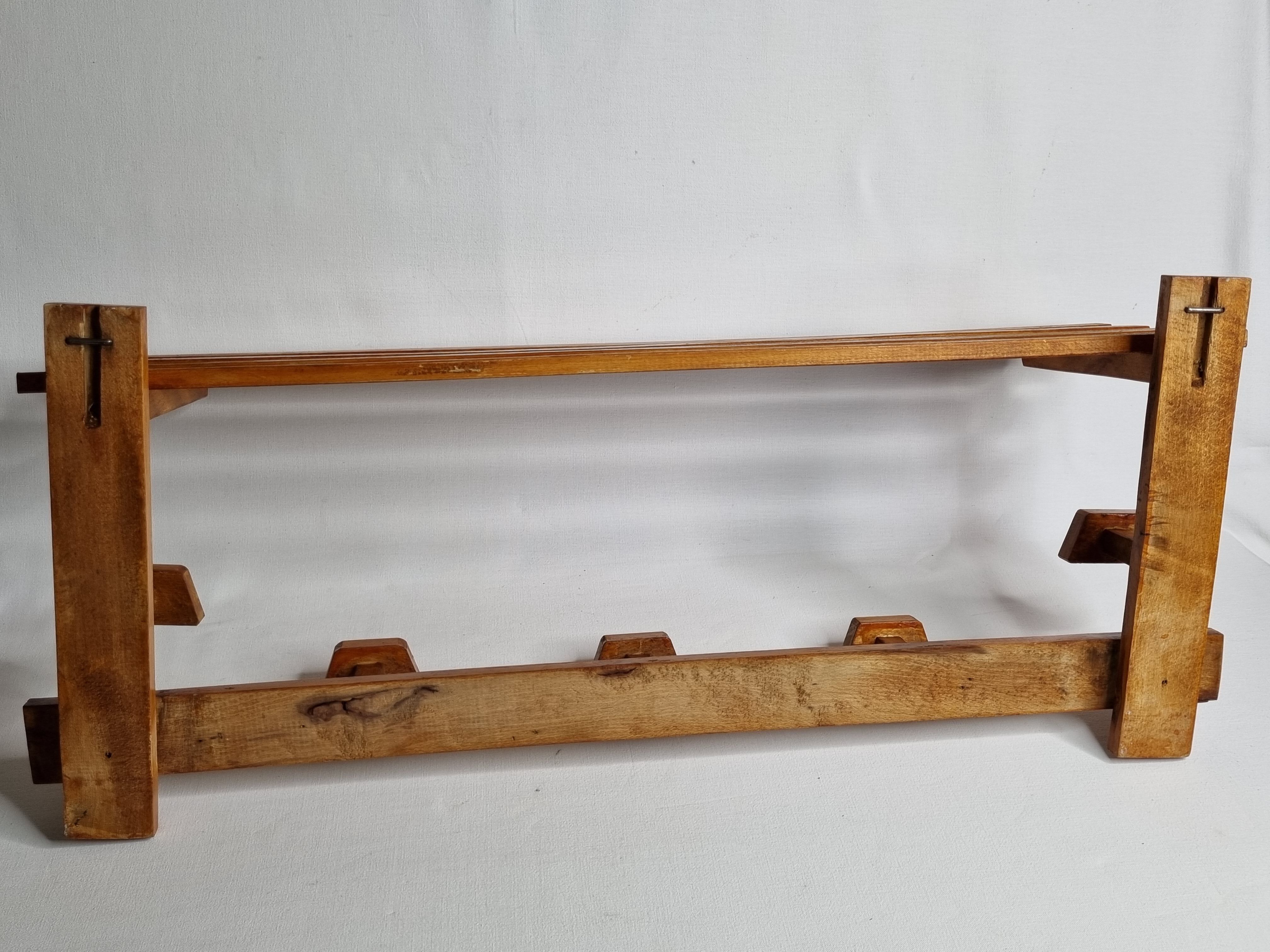 Wooden coat rack, 5 hooks, 74 cm