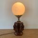 ▪️Art Deco Ceramic and Globe Lamp Stylized Shell Brown and Gold