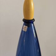 Large Vintage Cobalt Blue Art Glass Carafe by Zwiesel Glas – Mid-Centu