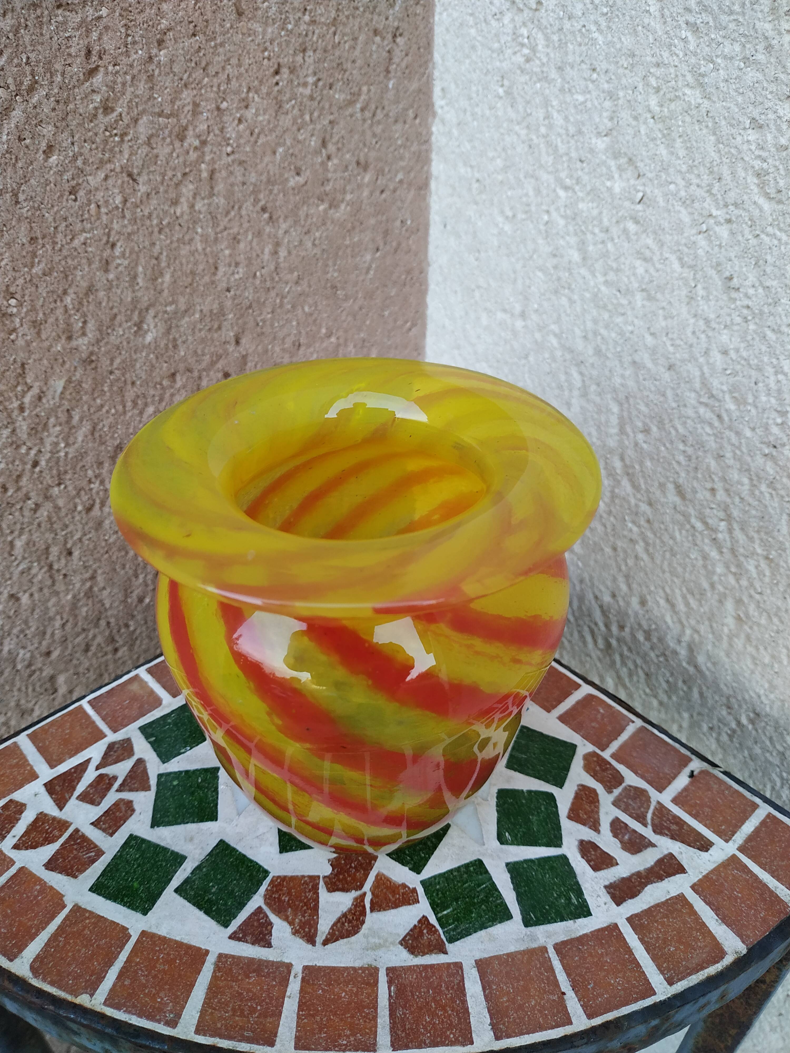 Eric Lindgren's blown glass vase from Claret Glassworks