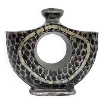 Vase « Martelé Nacre » / Fonte d’aluminium – 1980s