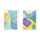 Paire d'illustrations A5, en risographie