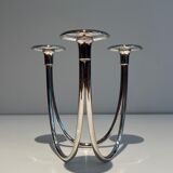 Silver-plated metal candle holder