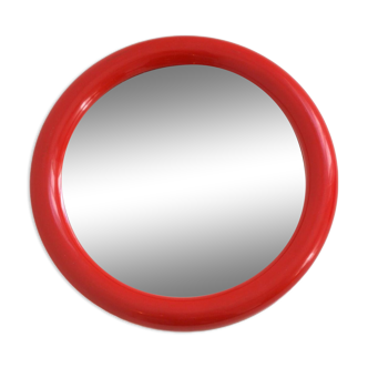 Miroir rond rouge