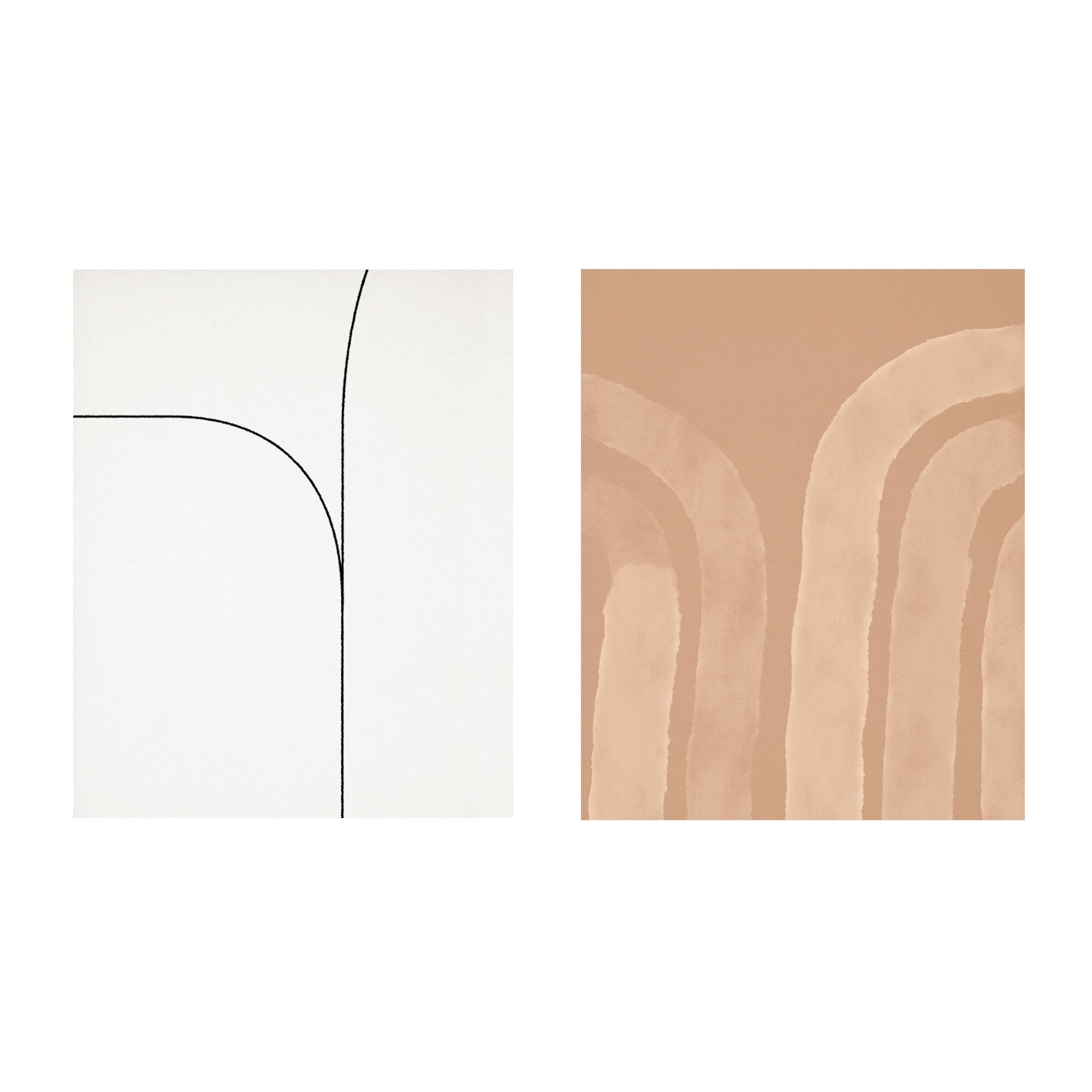 Pair of giclee prints, abstract wall art set of two, 50x70cm