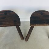 Pair of vintage tripod farm stools
