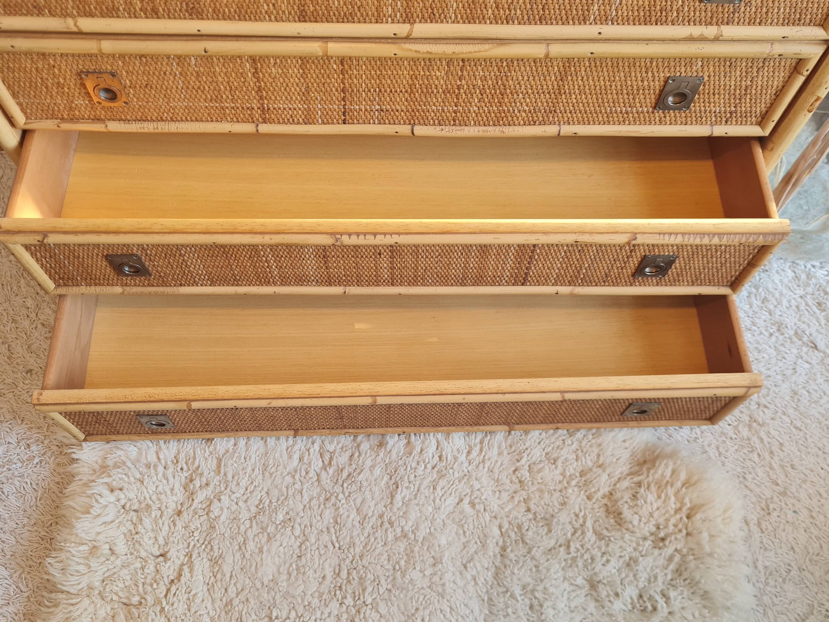 Rattan chest of drawers circa 1970 - Dal Vera