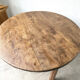 Brutalist round table in solid oak, 1950s.