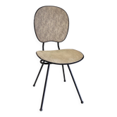 Chaise vintage en métal et skaï - années 50
