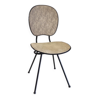 Chaise vintage en métal et skaï - années 50