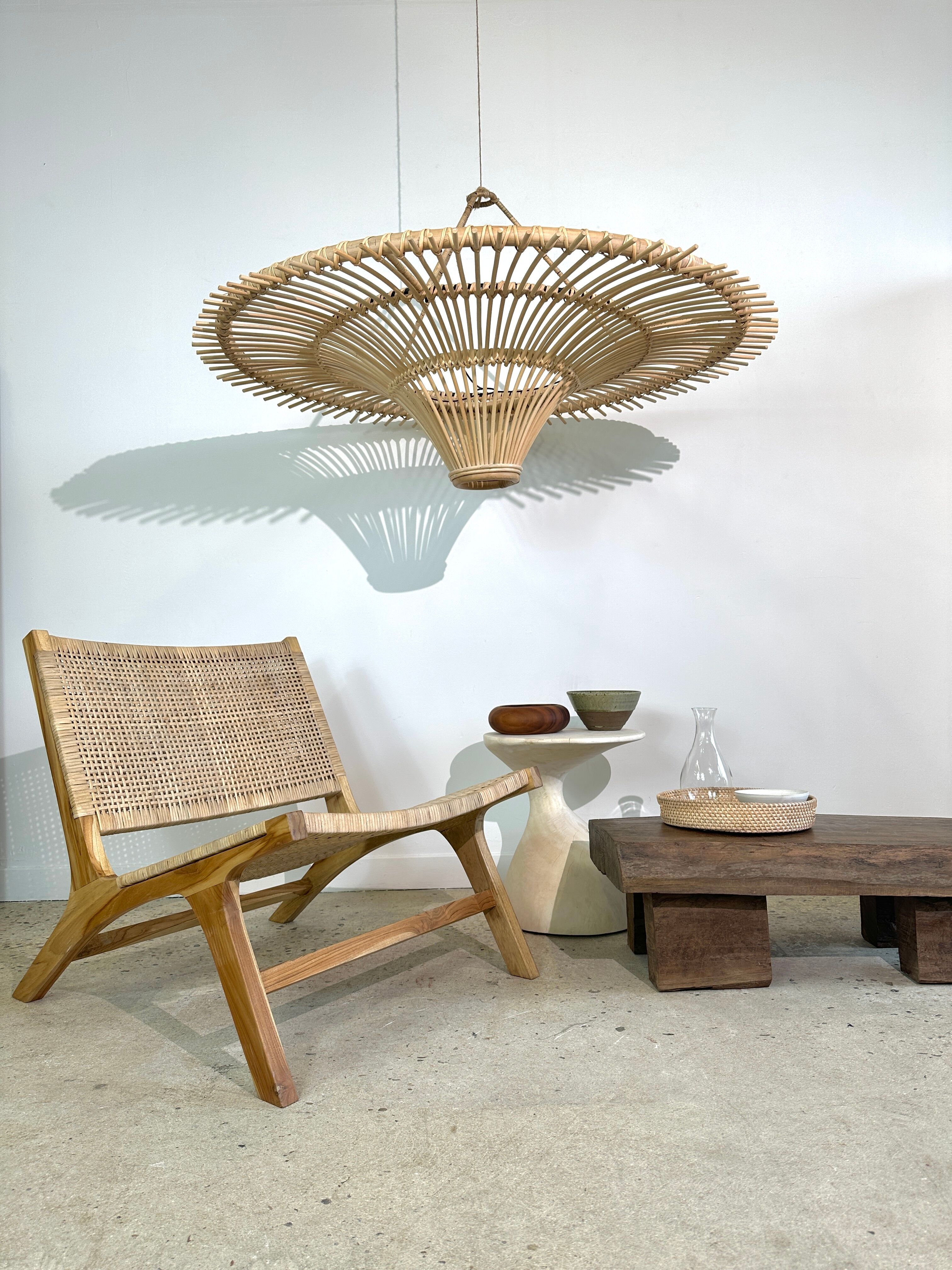 Suspension rattan saucer iron frame D:120 H:60
